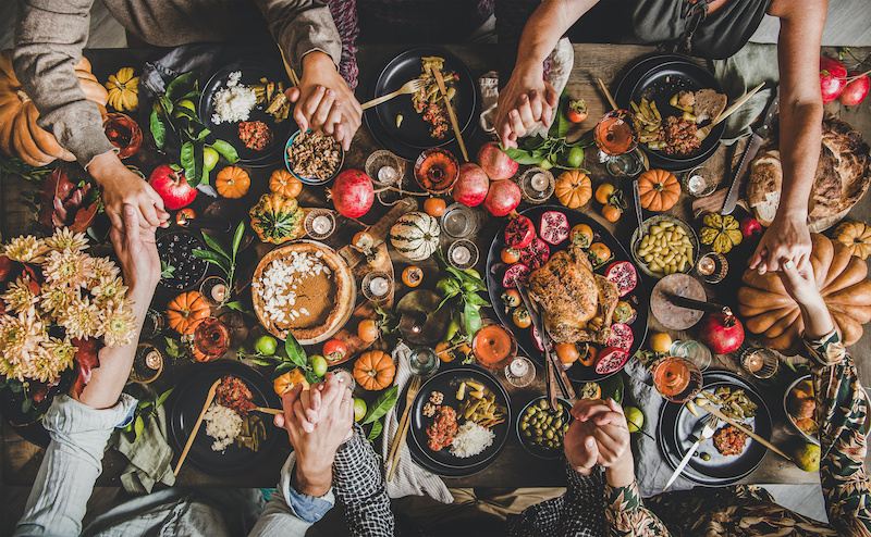 Thanksgiving table spread