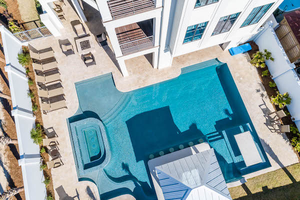 A private pool at a vacation rental home A private pool at a vacation rental home