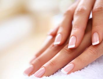 close up of a french manicure