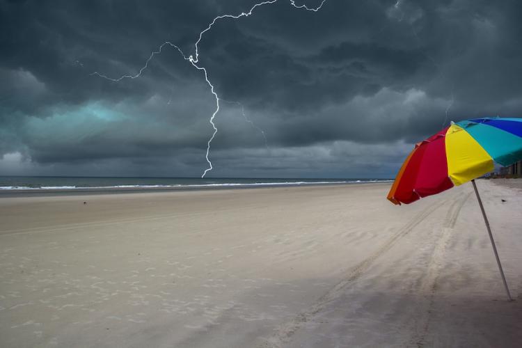 Storm approaching the beach.