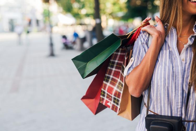 A woman shopping. 