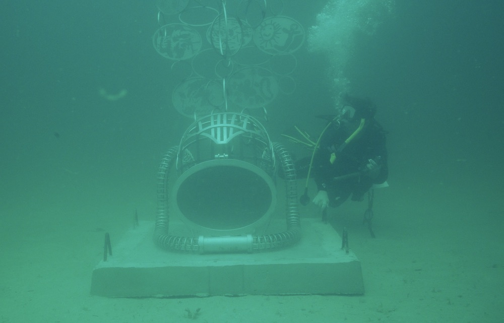 A diver explores the underwater museum