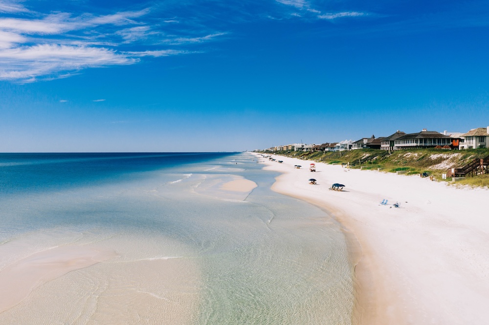 Sunny day on Rosemary Beach.